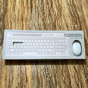 Multi-Device Wireless Keyboard and Mouse Compatible with iOS Android Mac Windows